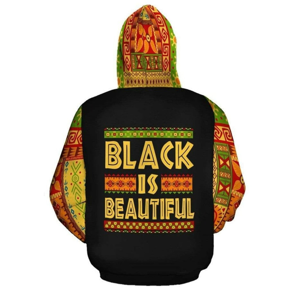 BLACK IS BEAUTIFUL Fleece All-over Hoodie, African Hoodie For Men Women