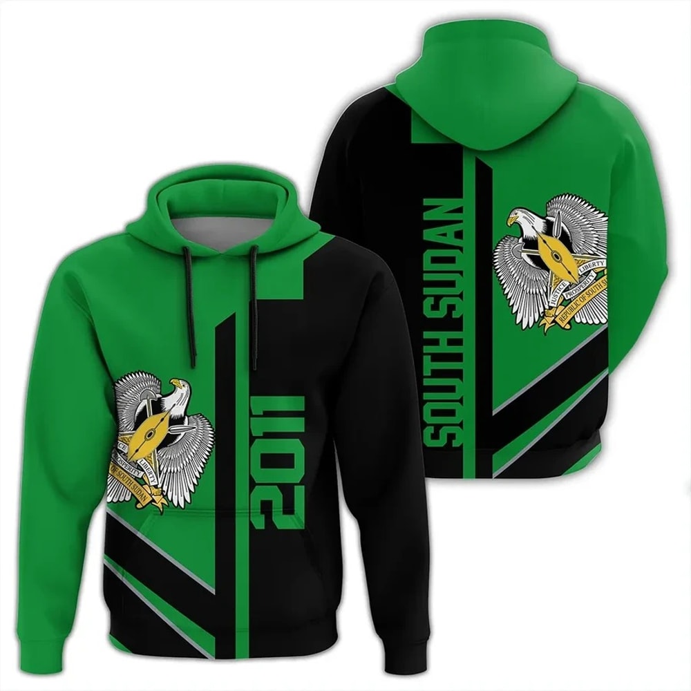 South Sudan Half Concept Hoodie, African Hoodie For Men Women