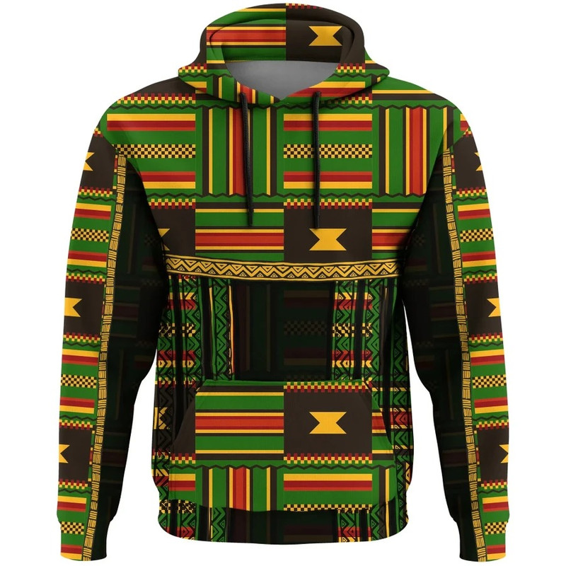 Ghanaian Pattern Kente Hoodie, African Hoodie For Men Women