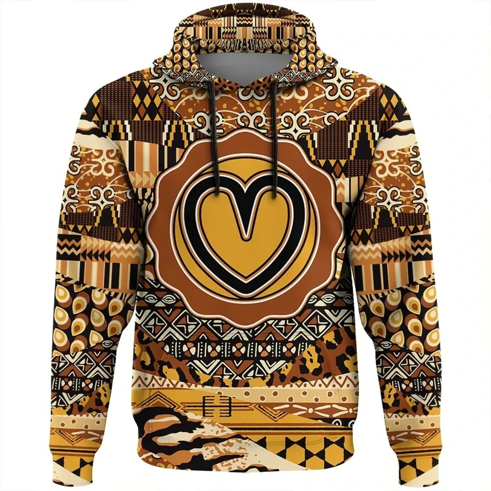 Akoma Hoodie Leo Style, African Hoodie For Men Women