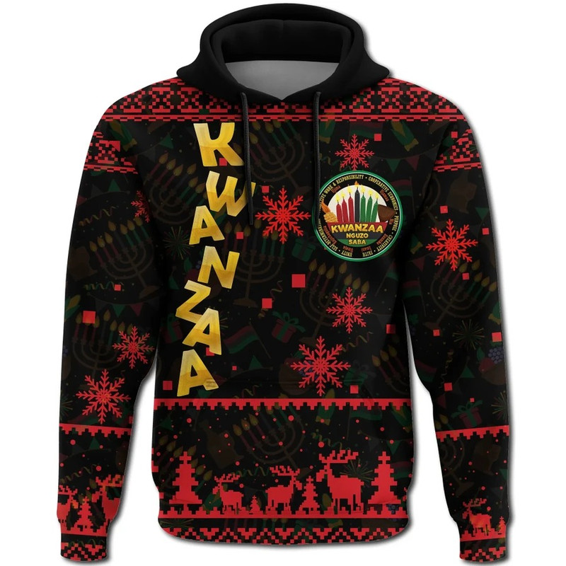 Happy Kwanzaa Christmas Hoodie, African Hoodie For Men Women