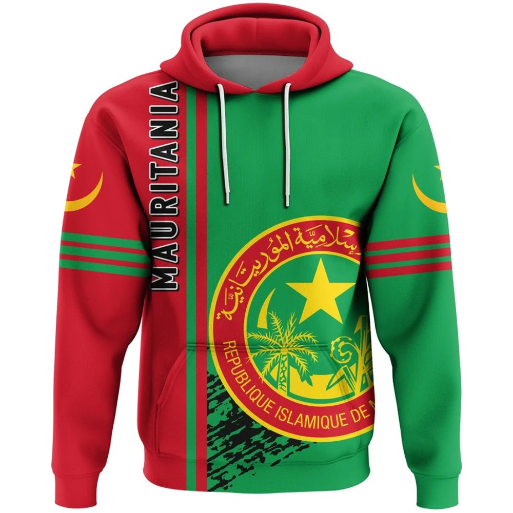 Mauritania Quarter Style Hoodie, African Hoodie For Men Women