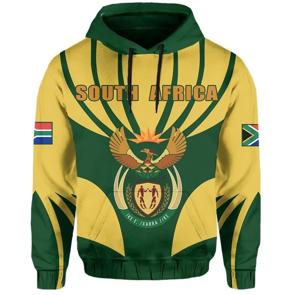 South Africa King Protea Yellow Hoodie, African Hoodie For Men Women
