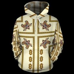 gold kaftan 1 fleece all-over hoodie, african hoodie for men women