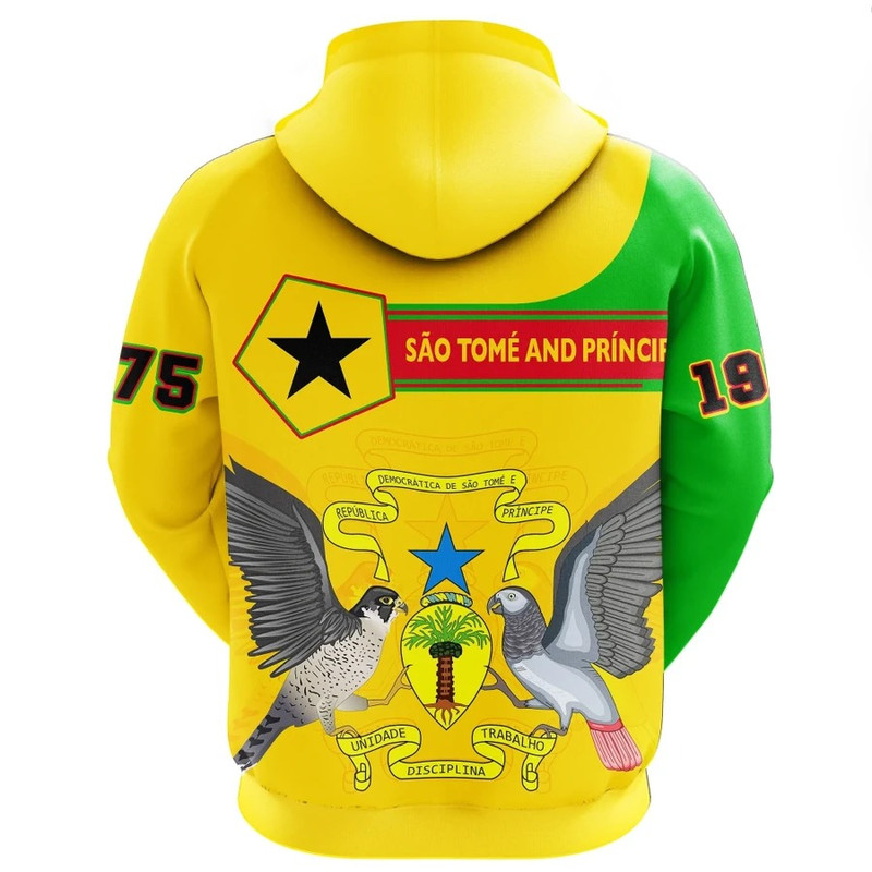 Sao Tome and Principe Hoodie Pentagon Style, African Hoodie For Men Women
