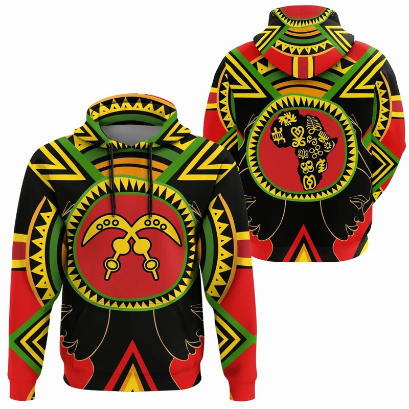 Adinkra Akofena Hoodie, African Hoodie For Men Women