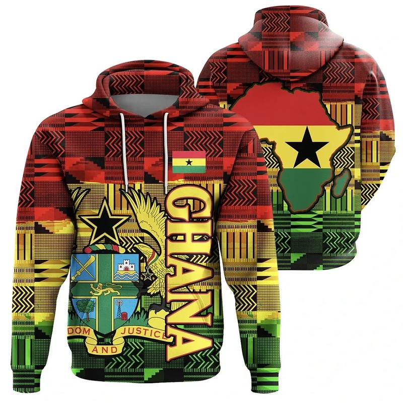 Ghana Kente Hoodie, African Hoodie For Men Women