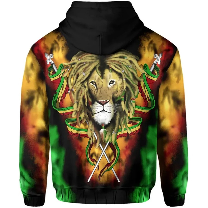 Africa Reggae Rastafarian King Flag Lion Hoodie, African Hoodie For Men Women