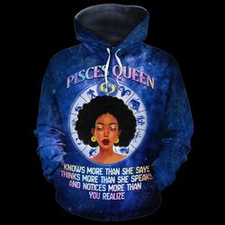 pisces queen fleece hoodie, african hoodie for men women