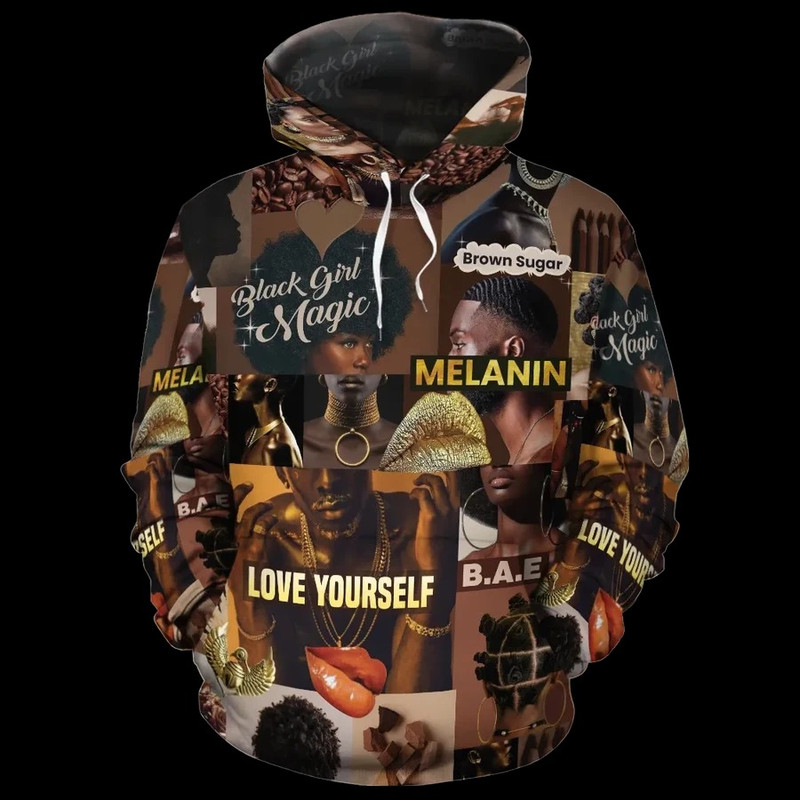 Beautiful Black Hoodie, African Hoodie For Men Women