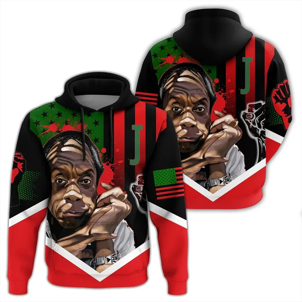 African American Flag James Baldwin Hoodie, African Hoodie For Men Women
