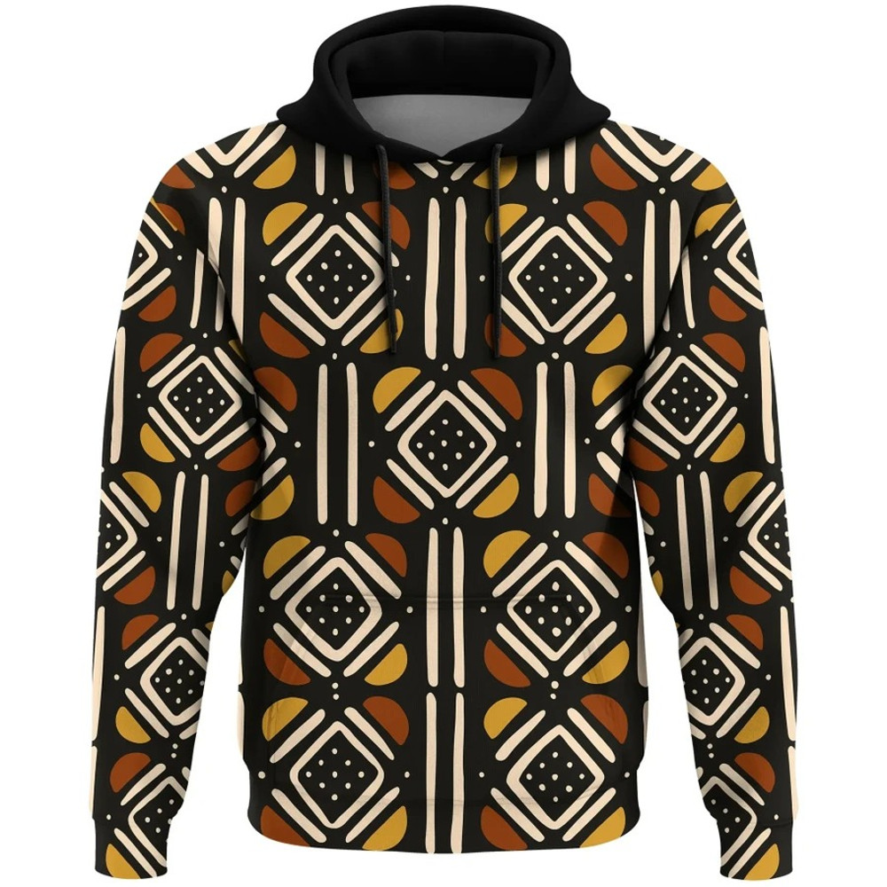 Mix Bogolan Hoodie, African Hoodie For Men Women