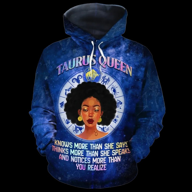 Taurus Queen Fleece Hoodie, African Hoodie For Men Women