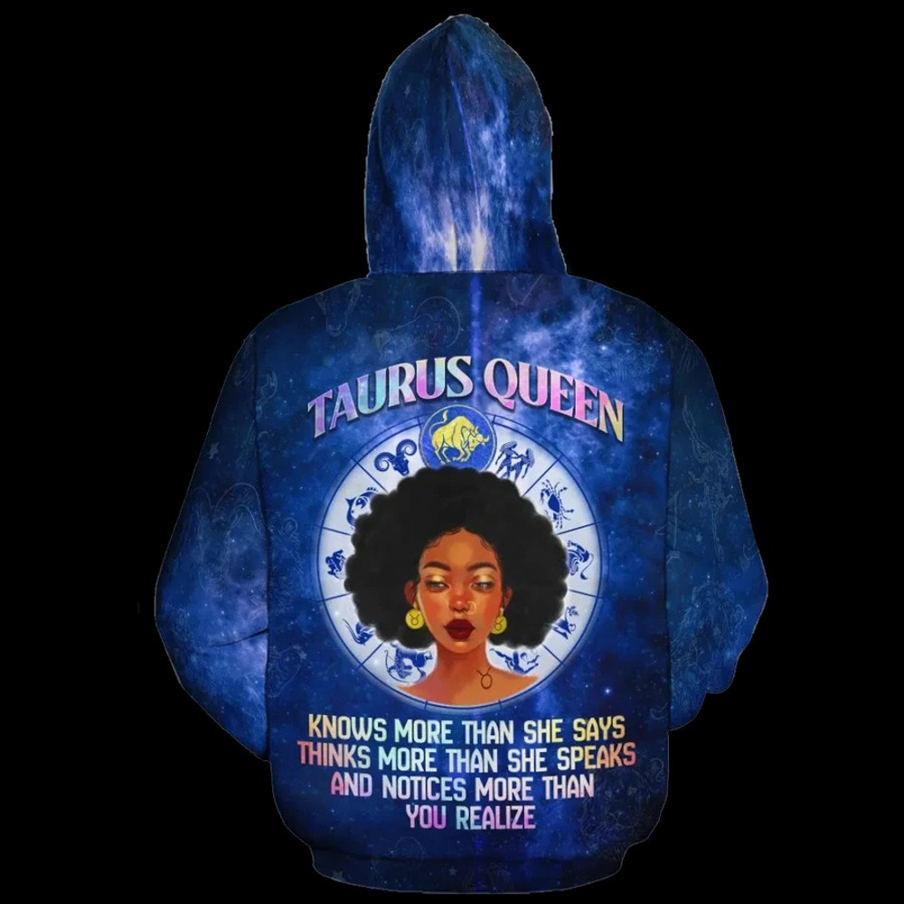 Taurus Queen Fleece Hoodie, African Hoodie For Men Women