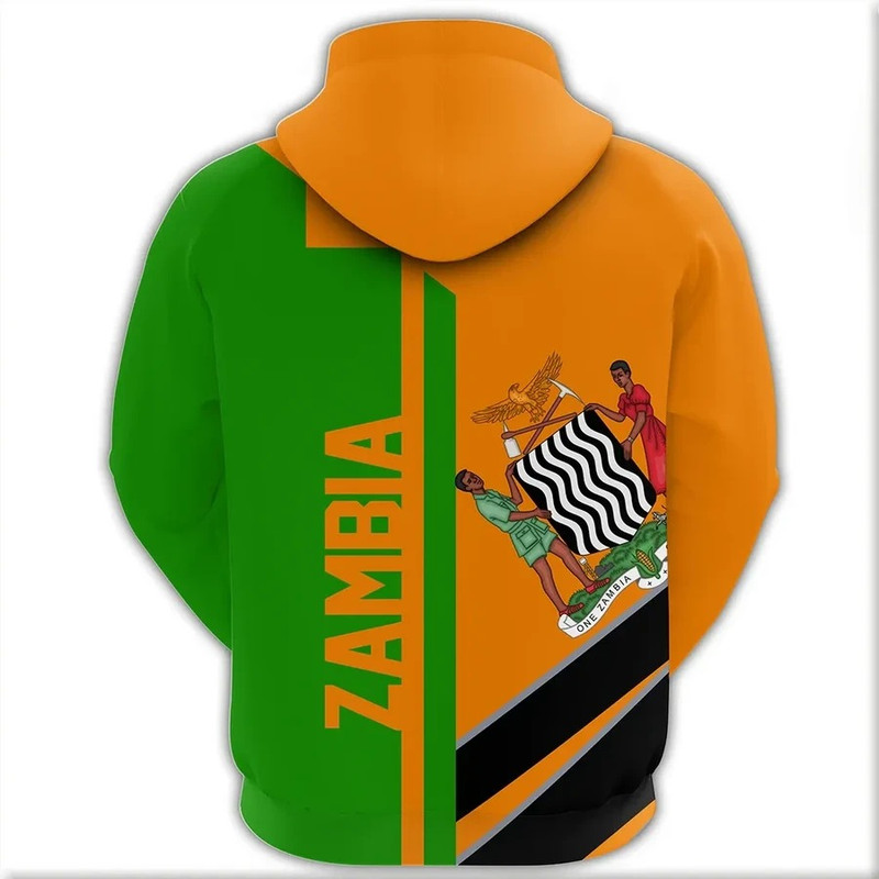 Zambia Half Concept Hoodie, African Hoodie For Men Women