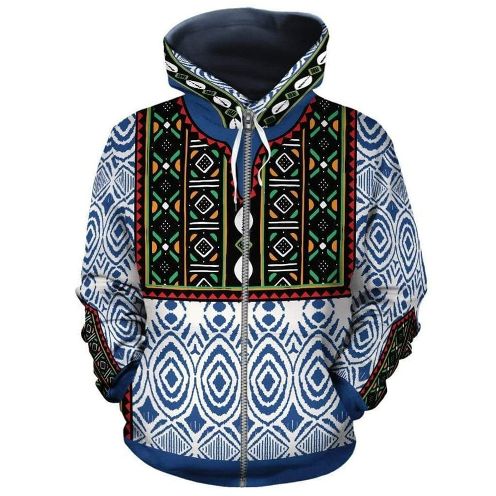 African Bamenda Fleece All-over Hoodie, African Hoodie For Men Women