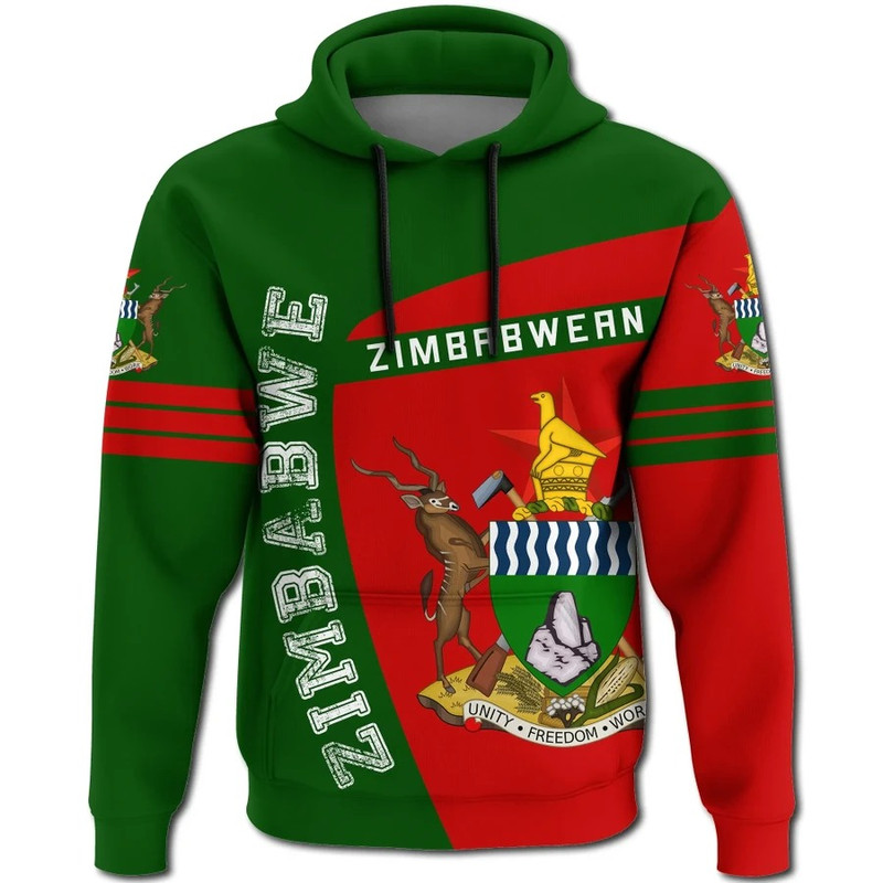 Zimbabwe Hoodie Sport Premium, African Hoodie For Men Women
