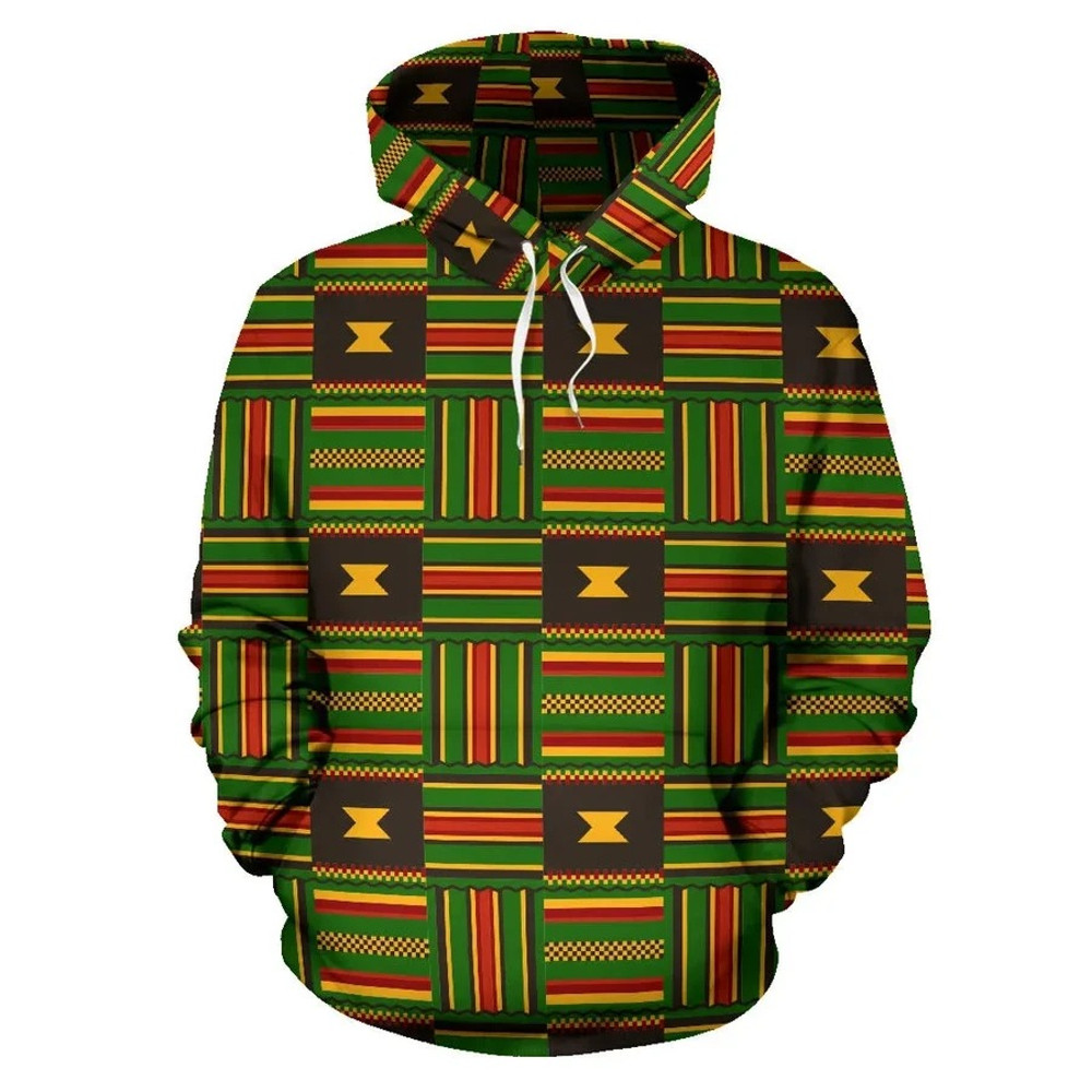 Kente Hoodie Ghanaian Pattern, African Hoodie For Men Women