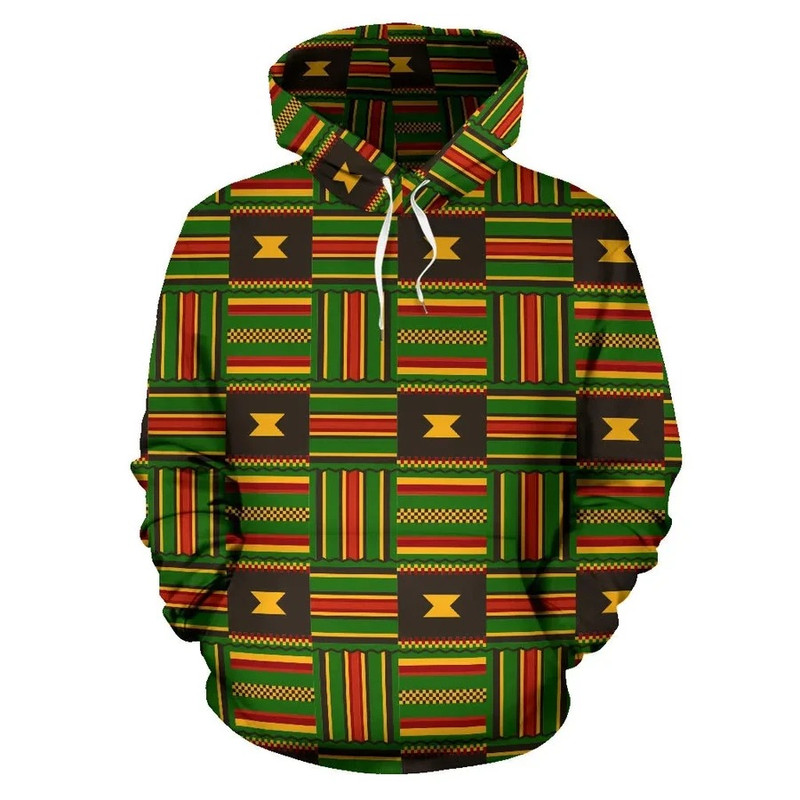 Kente Hoodie Ghanaian Pattern, African Hoodie For Men Women