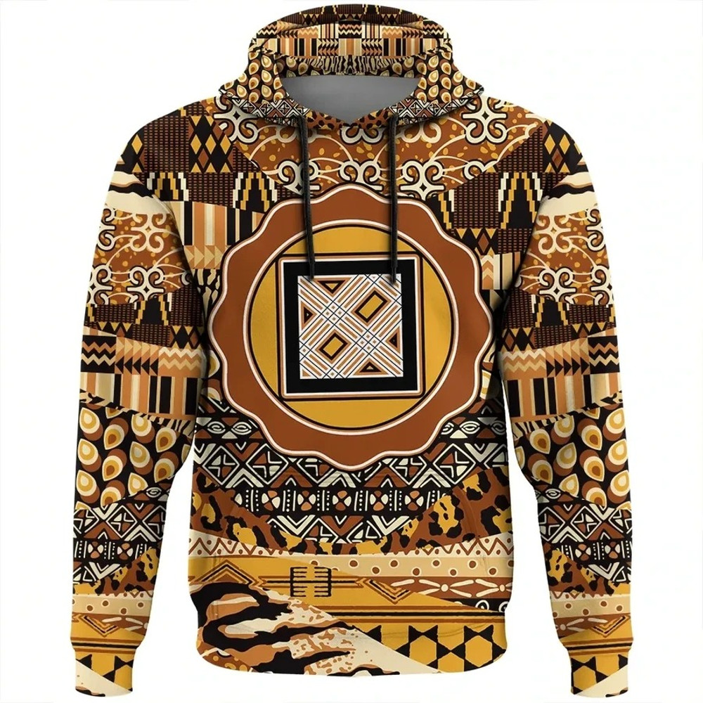 Nkyimu Hoodie Leo Style, African Hoodie For Men Women