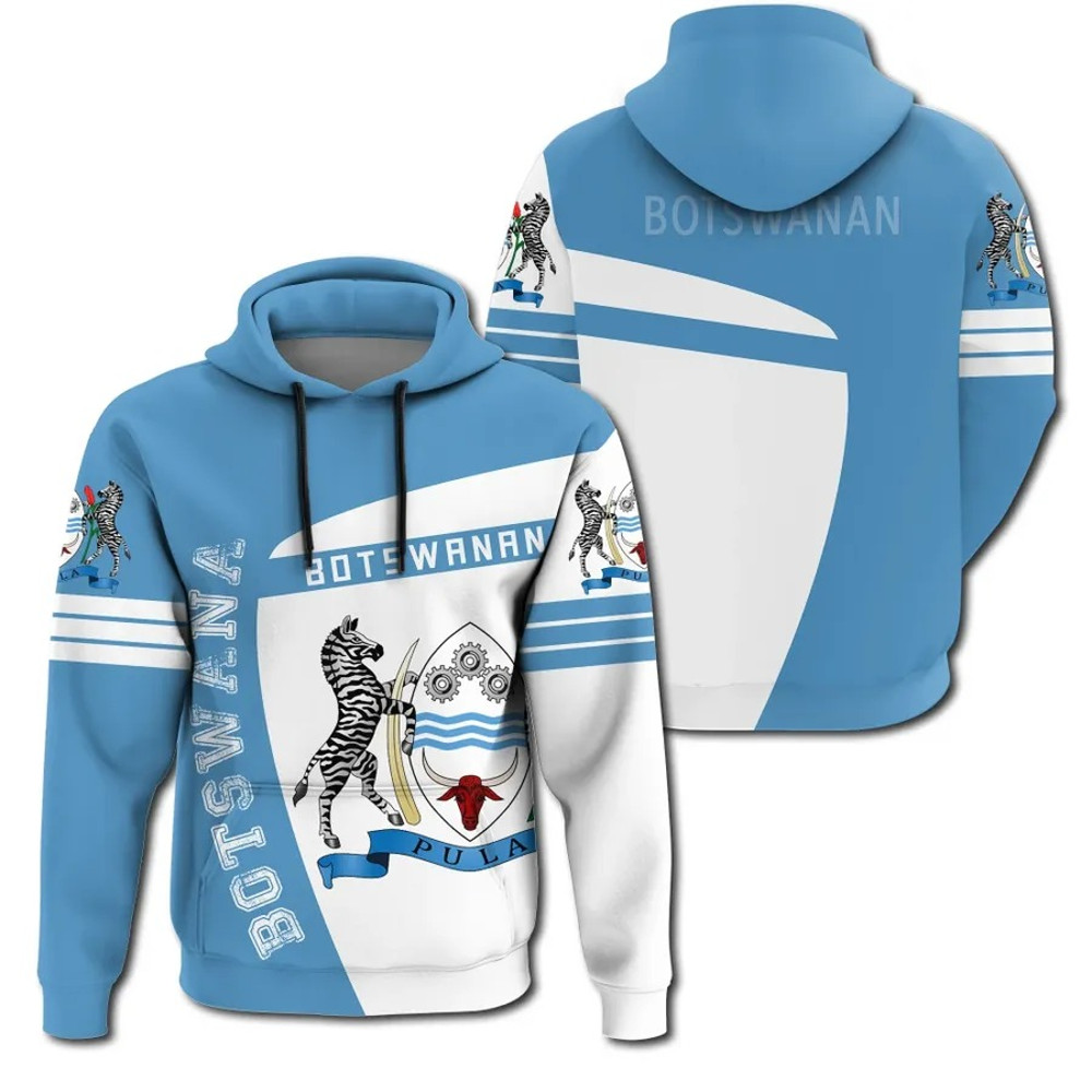 Botswana Hoodie Sport Premium, African Hoodie For Men Women