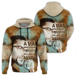 malcolm x ver2 quote paint mix hoodie, african hoodie for men women