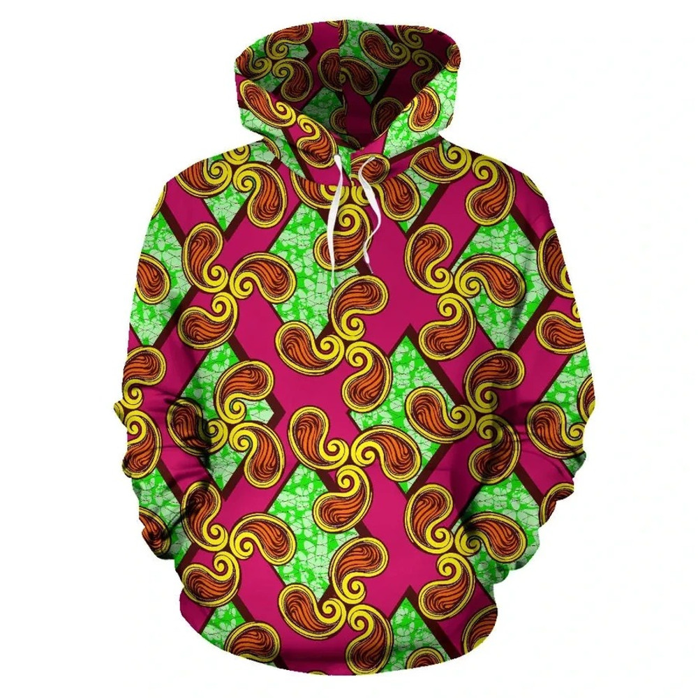 Ankara Chain Riddle Hoodie, African Hoodie For Men Women