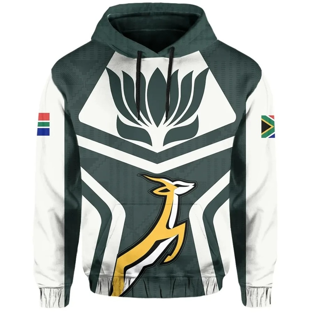 South Africa Springbok Protea Hoodie - Ryan Style, African Hoodie For Men Women