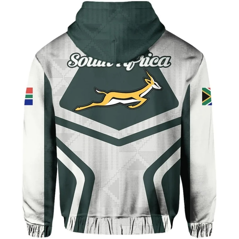 South Africa Springbok Protea Hoodie - Ryan Style, African Hoodie For Men Women
