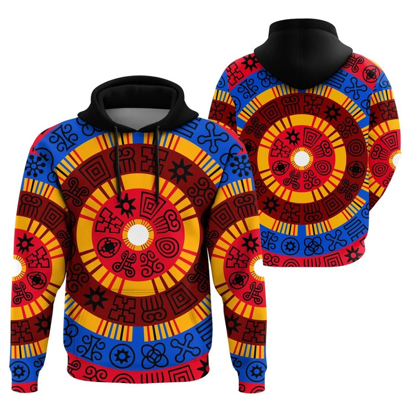 Circle Adinkra Hoodie, African Hoodie For Men Women