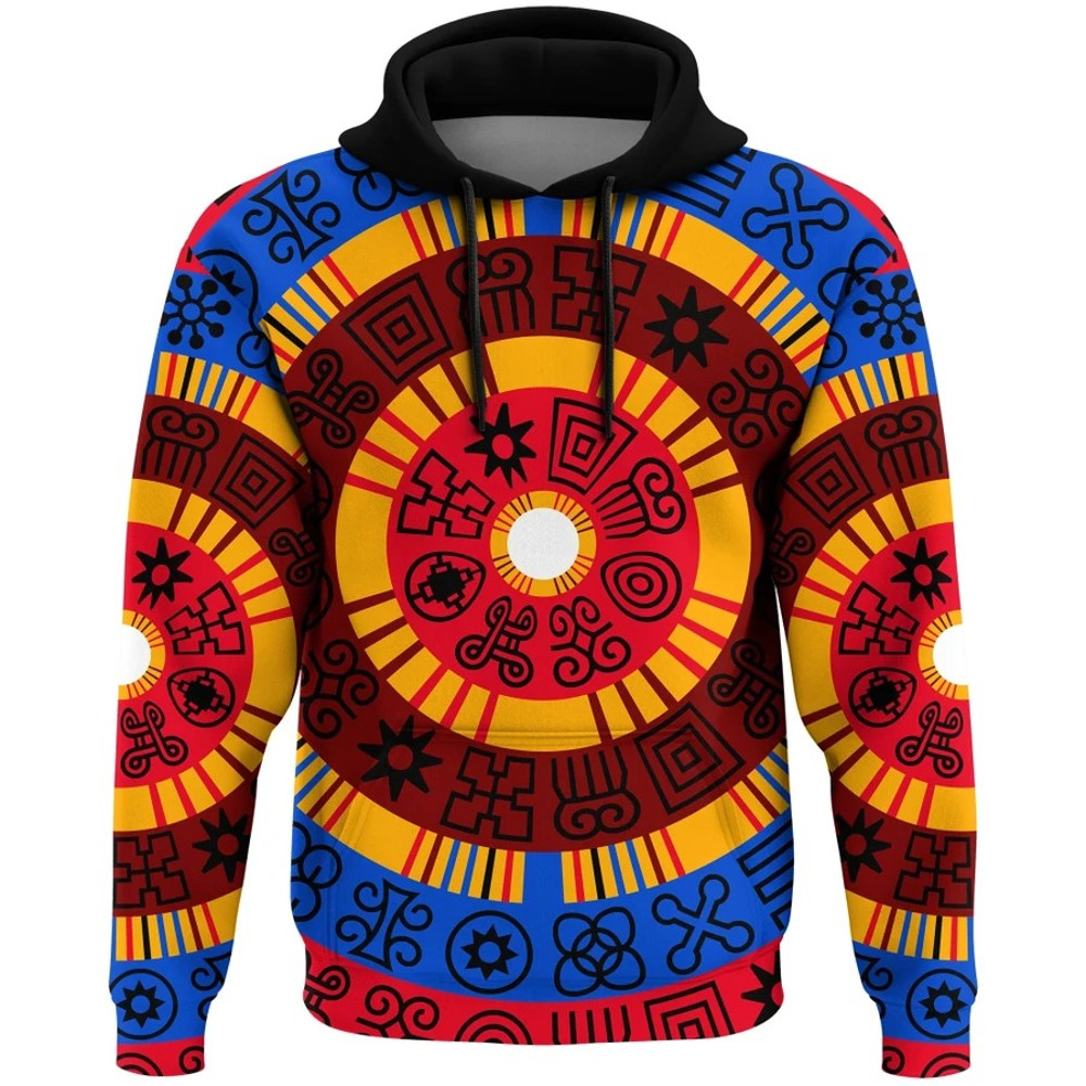 Circle Adinkra Hoodie, African Hoodie For Men Women