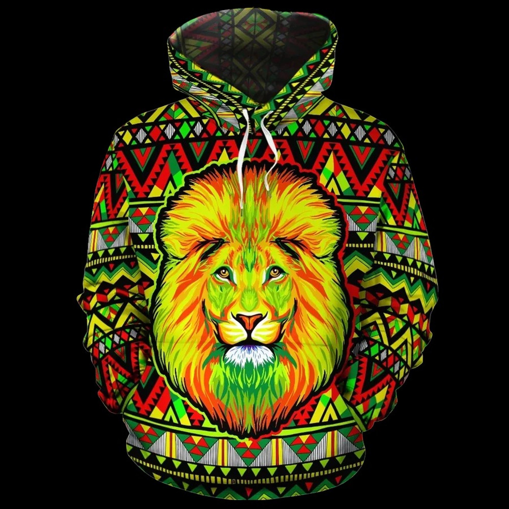 Neon Lion Africa Hoodie, African Hoodie For Men Women