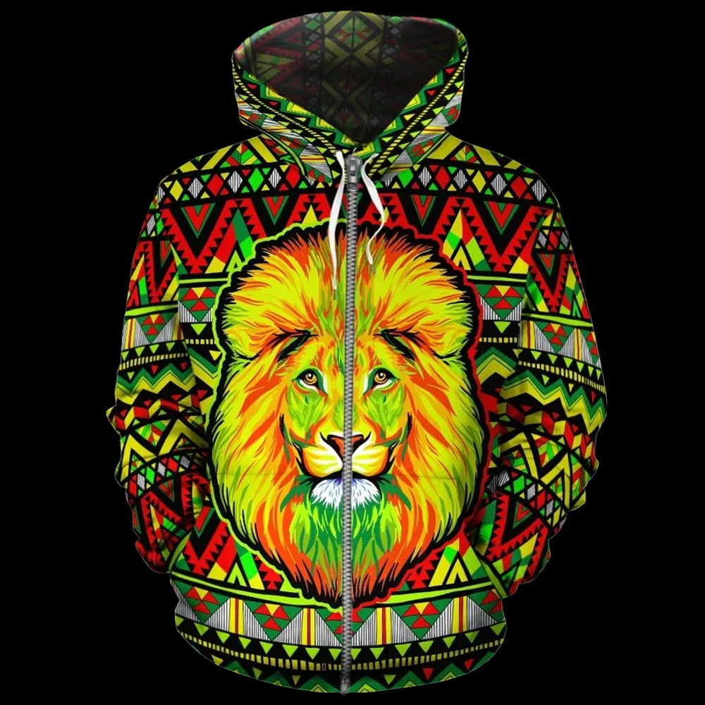 Neon Lion Africa Hoodie, African Hoodie For Men Women
