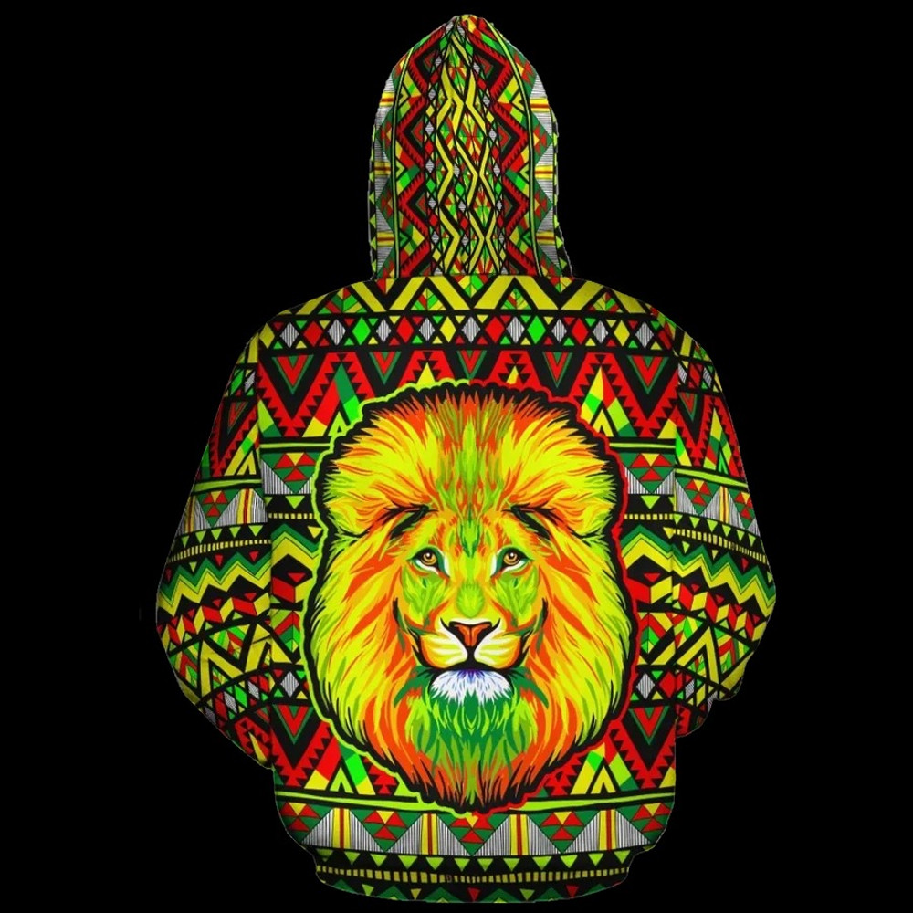 Neon Lion Africa Hoodie, African Hoodie For Men Women