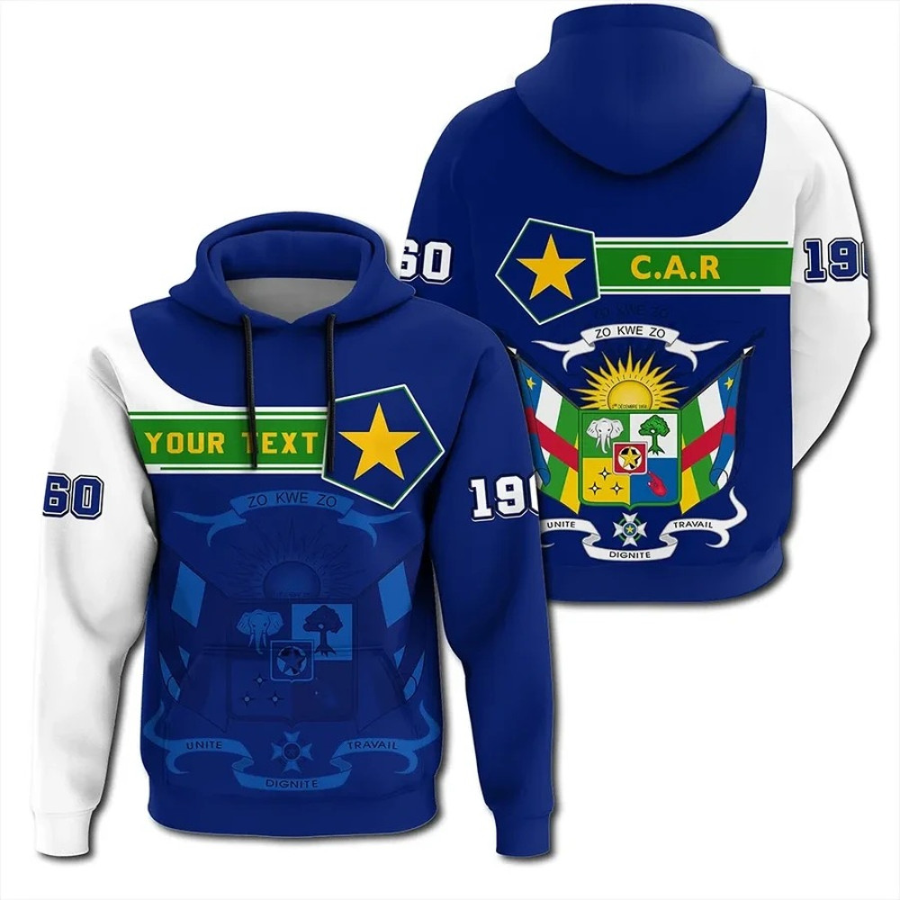 Central African Republic Hoodie Pentagon Style, African Hoodie For Men Women