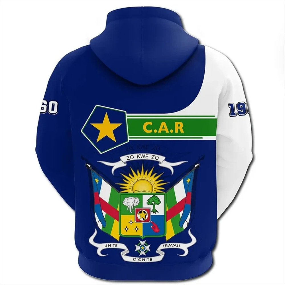 Central African Republic Hoodie Pentagon Style, African Hoodie For Men Women