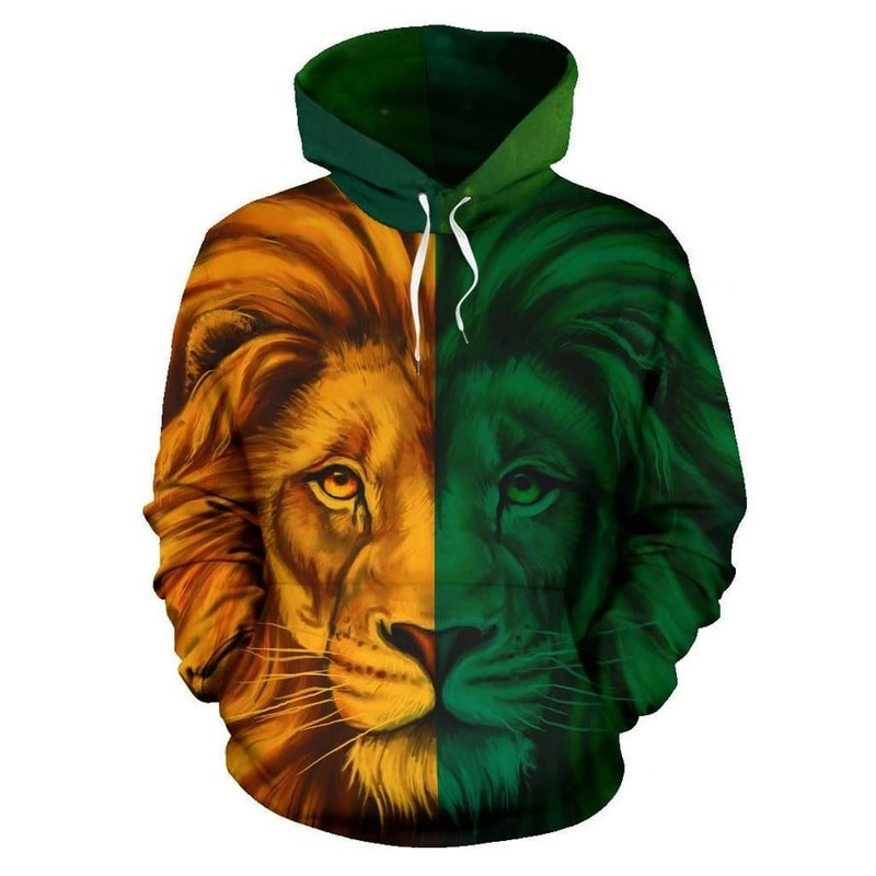 Africa King Of The Animal Lion Hoodie Green, African Hoodie For Men Women