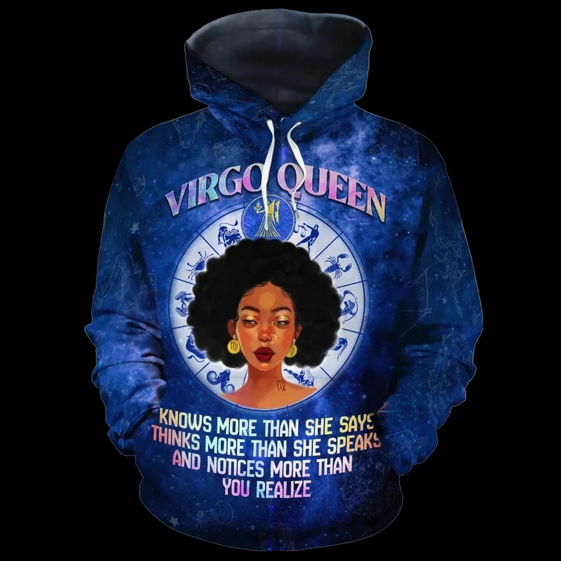 Virgo Queen Fleece Hoodie, African Hoodie For Men Women