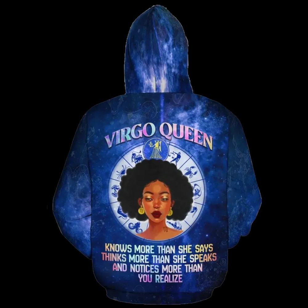Virgo Queen Fleece Hoodie, African Hoodie For Men Women