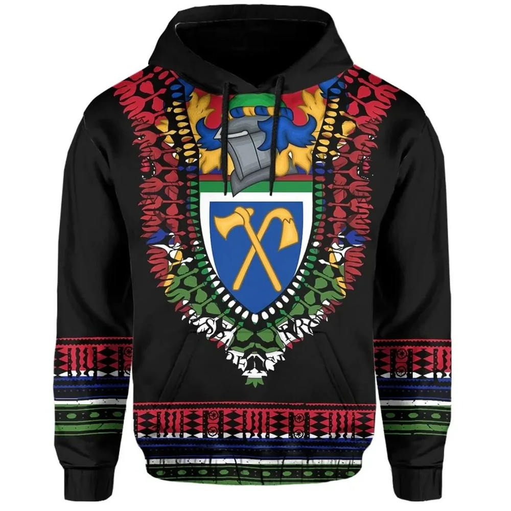Gambia Dashiki Style Hoodie, African Hoodie For Men Women