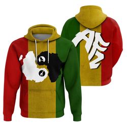 yin yang africa map hoodie, african hoodie for men women