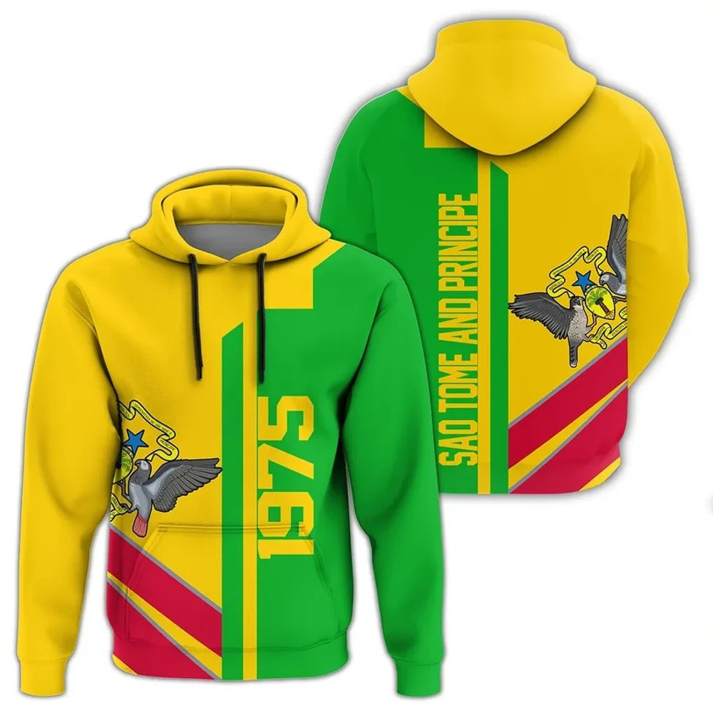 Sao Tome And Principe Half Concept Hoodie, African Hoodie For Men Women