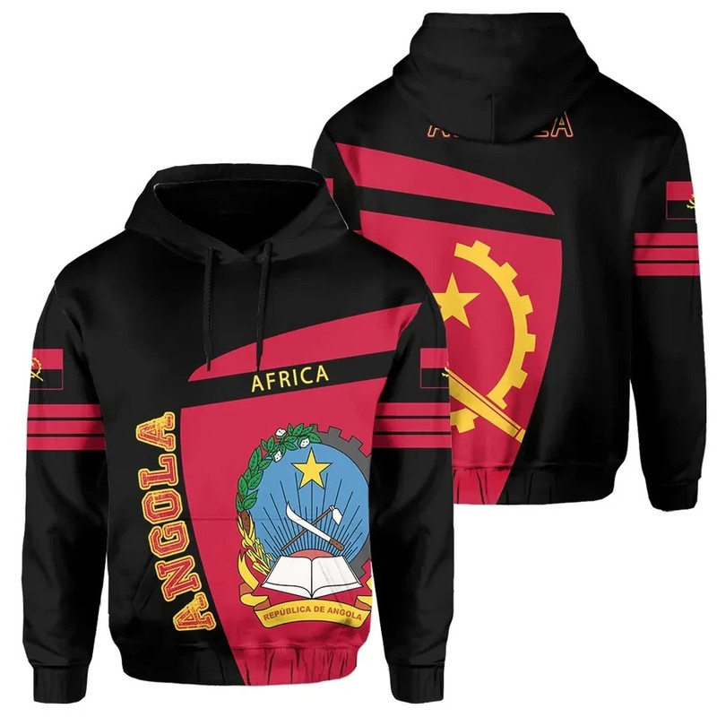 Angola Sport Style Hoodie, African Hoodie For Men Women