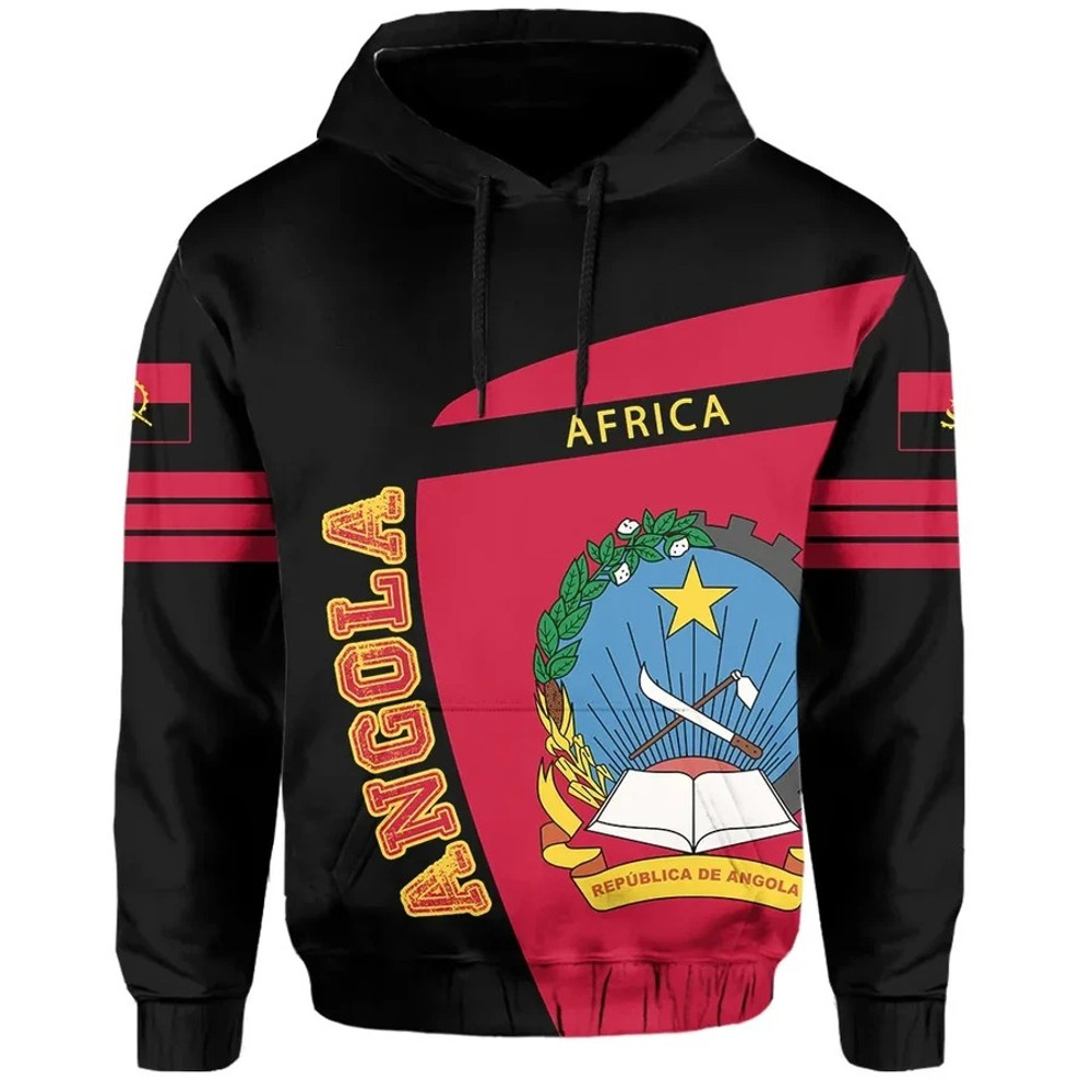 Angola Sport Style Hoodie, African Hoodie For Men Women