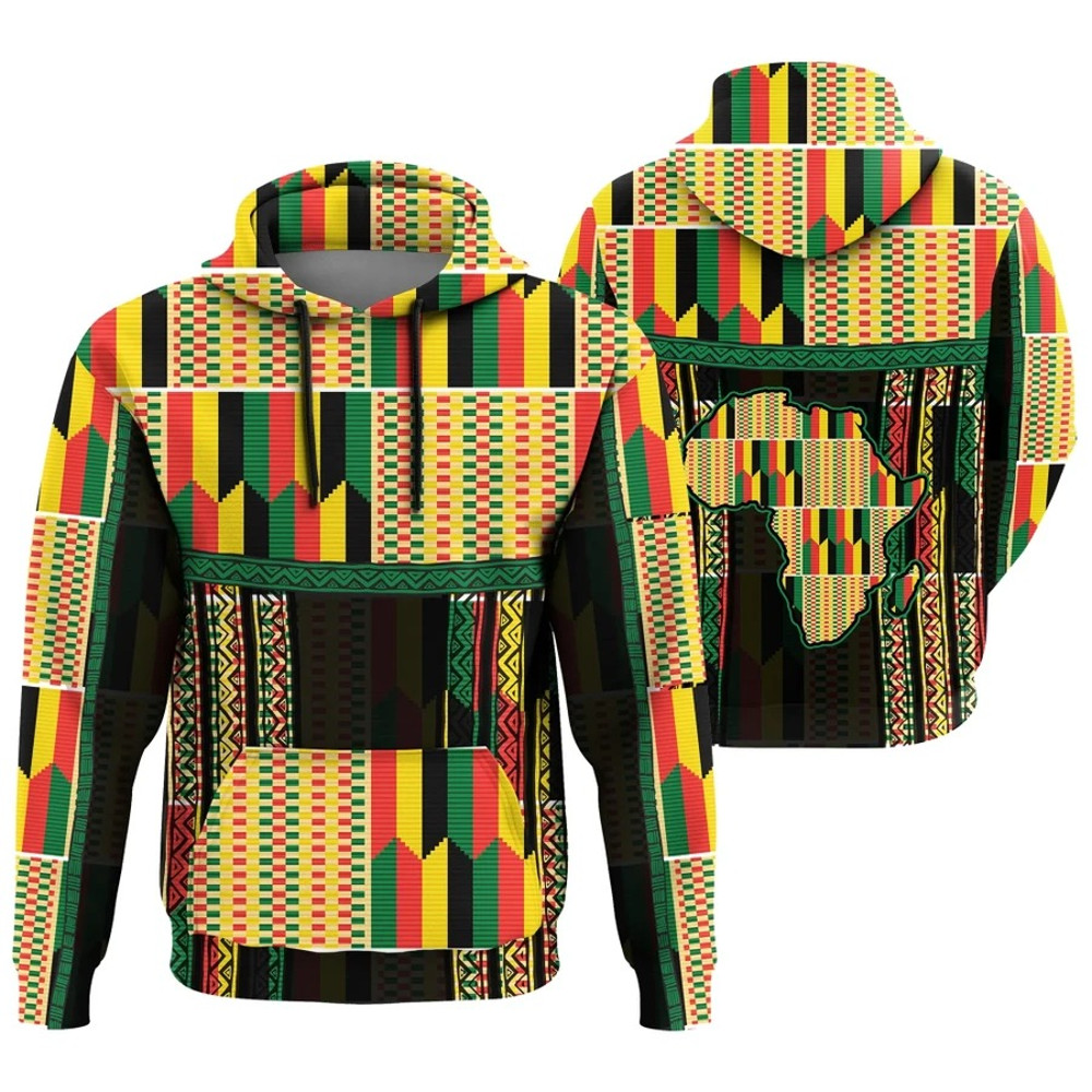 Light Concept Kente Hoodie, African Hoodie For Men Women