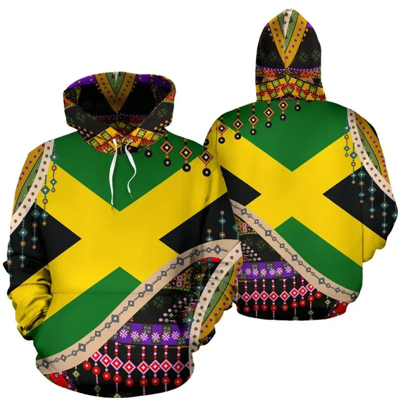 Jamaica Flag And Pattern Hoodie, African Hoodie For Men Women