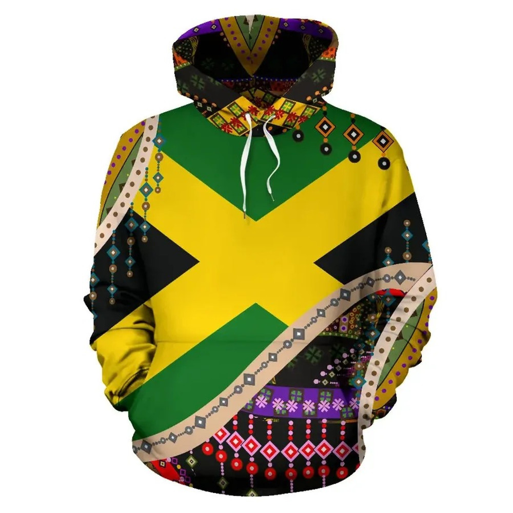 Jamaica Flag And Pattern Hoodie, African Hoodie For Men Women