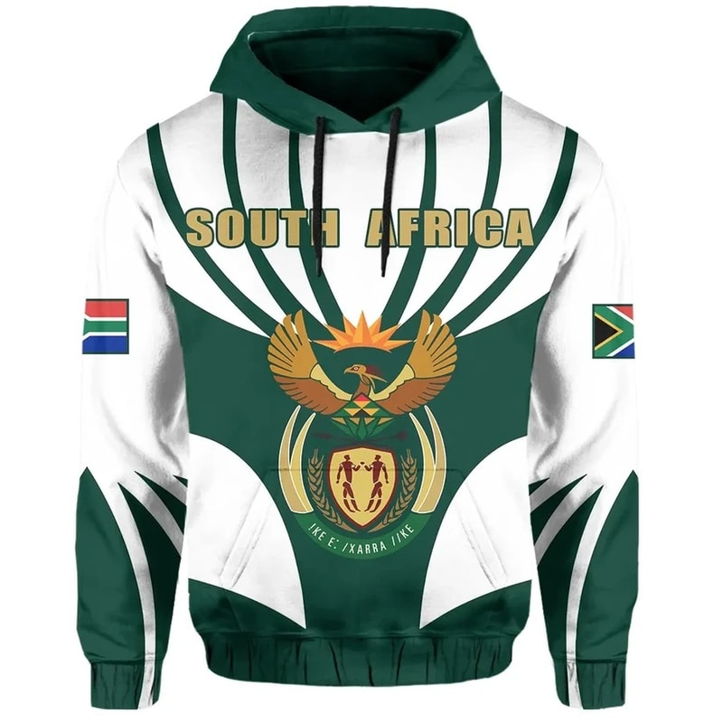 South Africa King Protea White Hoodie, African Hoodie For Men Women