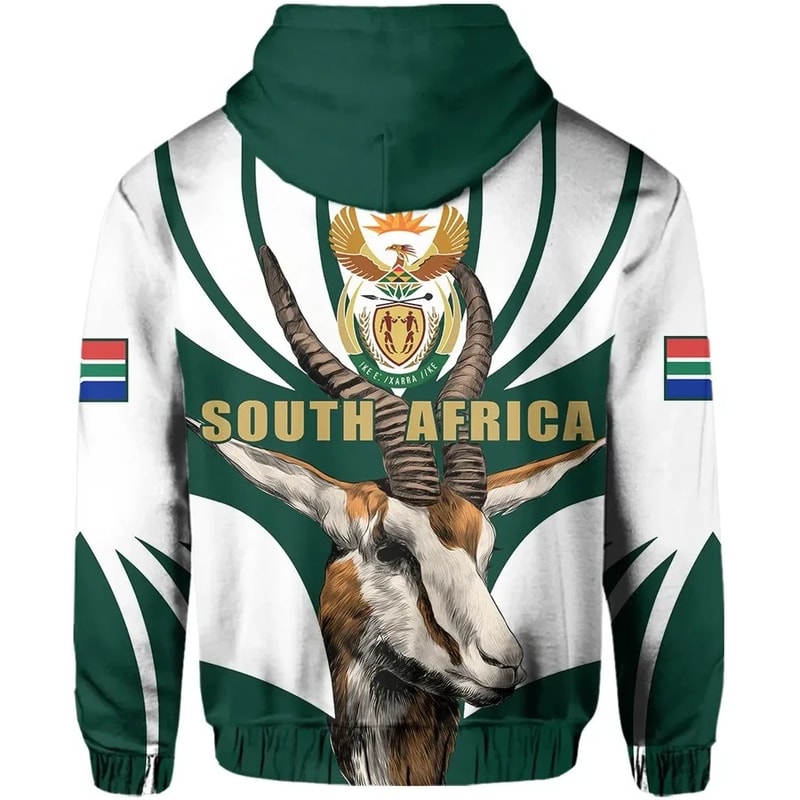 South Africa King Protea White Hoodie, African Hoodie For Men Women