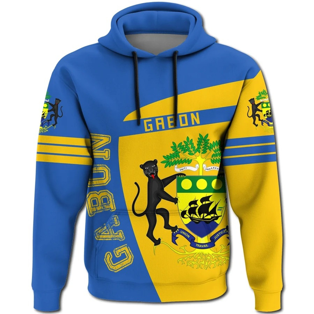 Gabon Hoodie Sport Premium, African Hoodie For Men Women